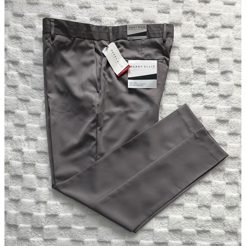 NWT-Perry Ellis Portfolio Men Modern Fit Performance Stretch Dress Pants 40x31